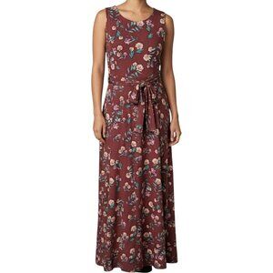 Haani Rust Floral Tie Waist Maxi Dress Women's Size S